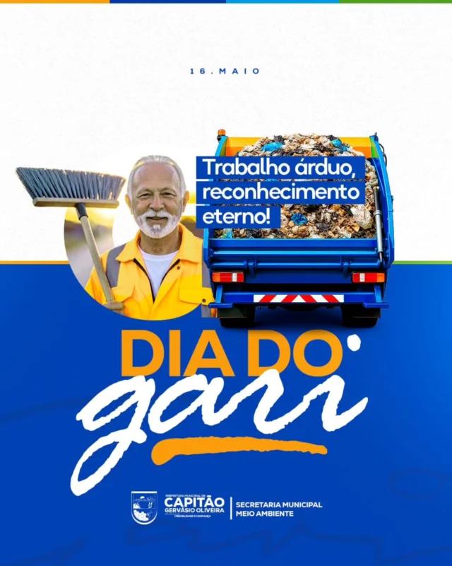 Hoje é dia de homenagear quem cuida da nossa cidade com tanto esforço e dedicação. Parabéns a todos os garis pelo trabalho essencial. Vocês fazem a diferença todos os dias!